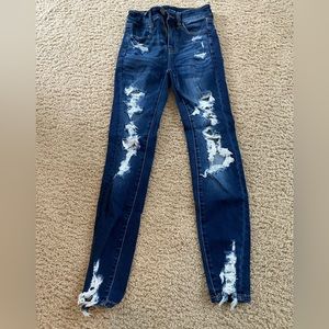 AE Blue Ripped Skinny Jeans